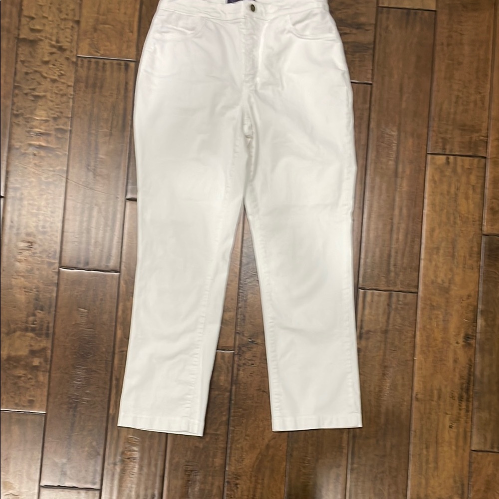NYDJ White Ankle Cropped Jeans Straight Leg